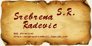 Srebrena Radević vizit kartica